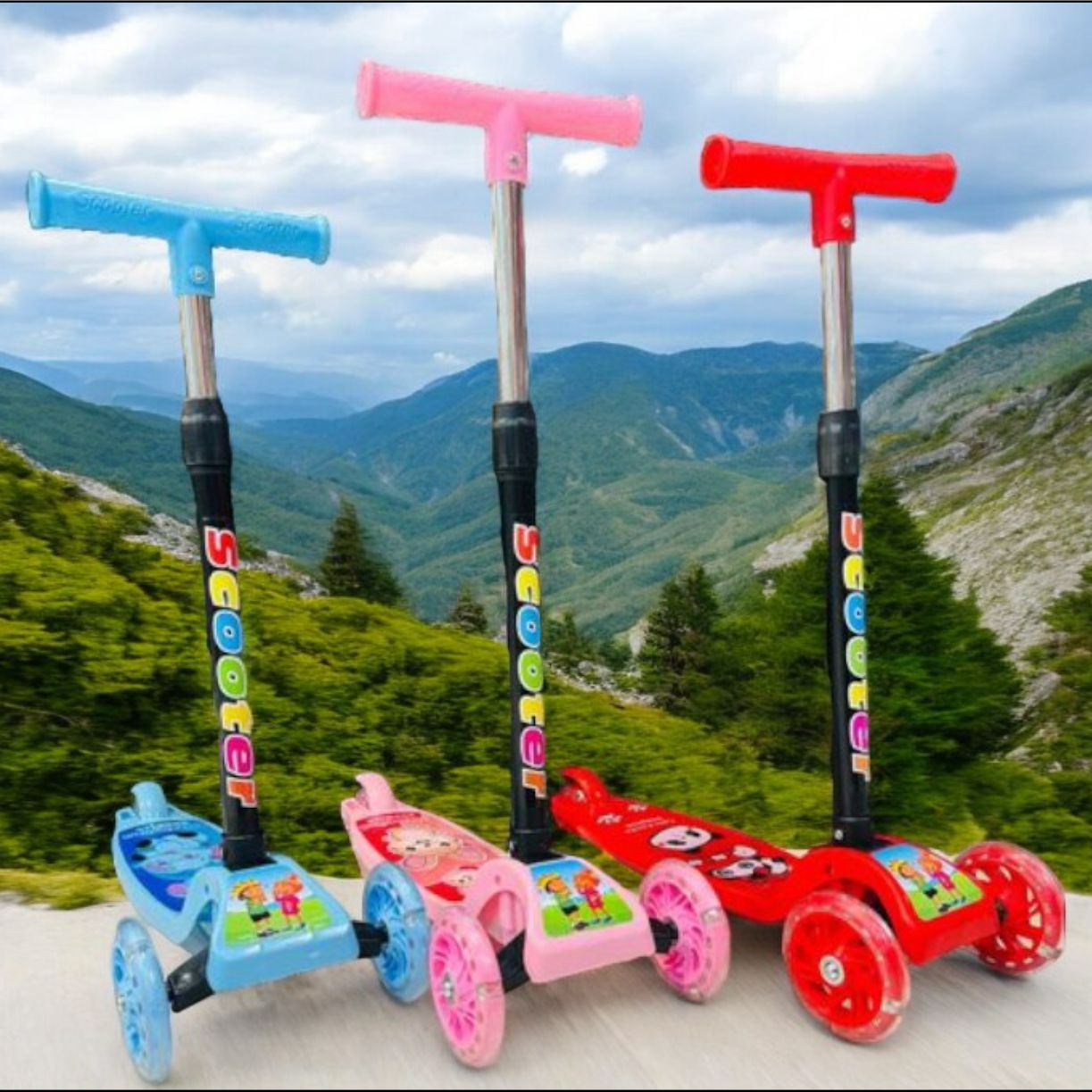 Scooter Patin Infantil Con Luz 3 Ruedas